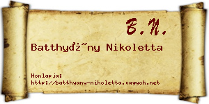 Batthyány Nikoletta névjegykártya